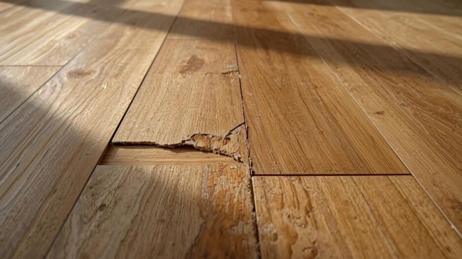 Severe chipping and delamination.
